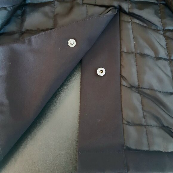 Calvin Klein SZ 42R Black Quilted Lined Men's Nylon Medium Length Overcoat - Picture 12 of 16